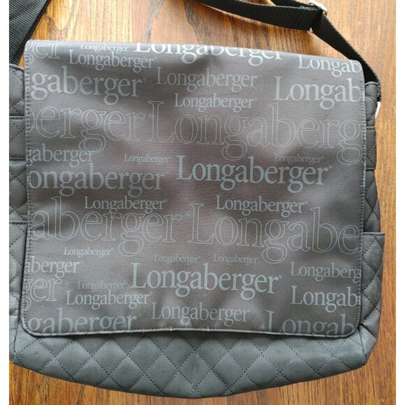 Longaberger RARE SALES FORCE BAG SET Black Logo Computer Bag, Messenger Bag EC - Picture 4 of 10
